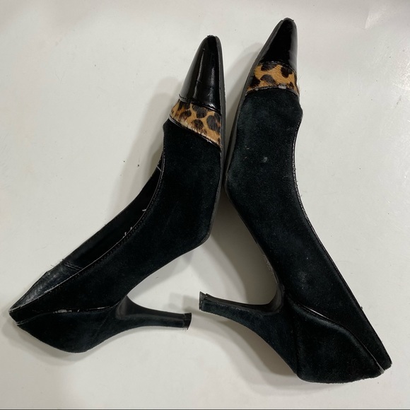 Moda Reflex 6M Suede Pointed Leopard Print Heels - Picture 6 of 10
